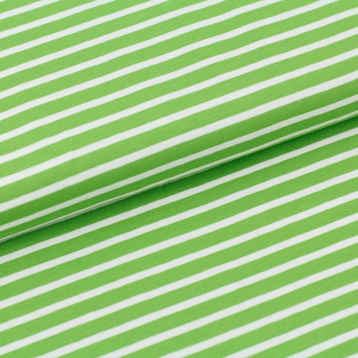 Biojersey Streifen - kiwi-weiß