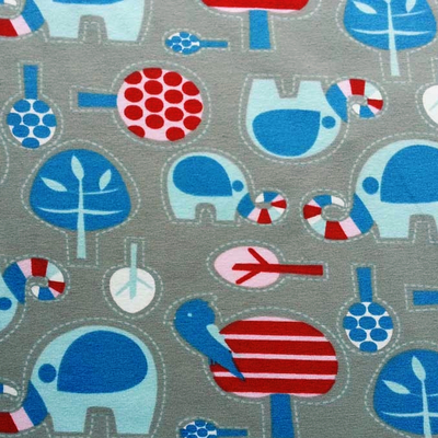 Jerseystoff Elefantenparade grau von Blaubeerstern