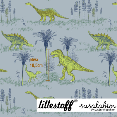 Dinowelt graugrün, Jersey, SUSAlabim