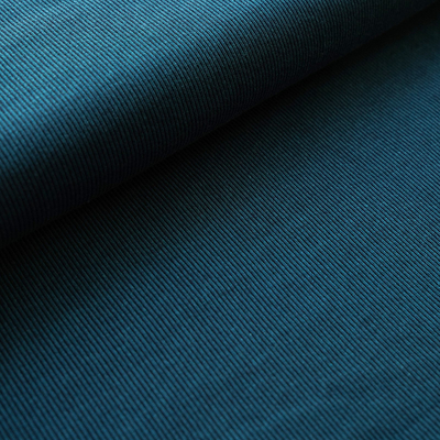 Bio-Jacquard Rippenmuster petrol von Stoffonkel