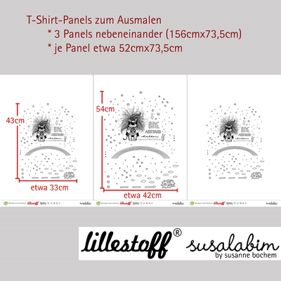 Rapport mit 3 Panels Monsterheld Abstand, Ausmalbild, Jersey, SUSAlabim