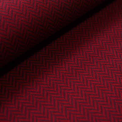 Bio-Jacquard Fischgrät kirsche von Stoffonkel