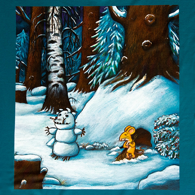 Panel Grüffelokind Schneemann, Jersey, Bilderbuch-Stoff