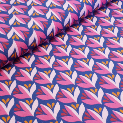 Baumwolljersey Leafy Canopy Pink von Hamburger Liebe