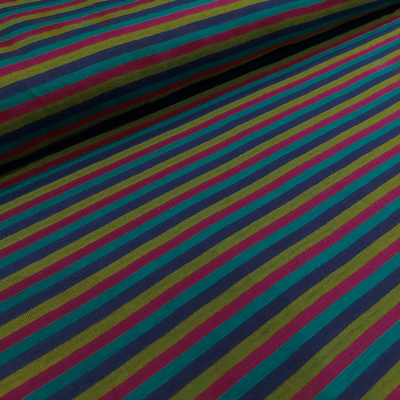 Viskosejersey bunte Streifen, breit und fein, Doubleface
