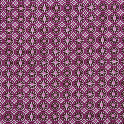 Baumwollstoff Hilde violett mit runden Blumen