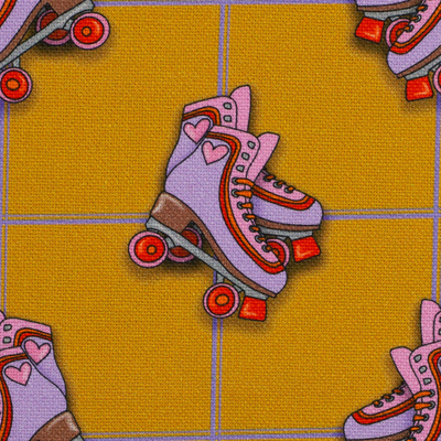 Baumwolle Webware CANVAS Rollschuhe, senf by Cherry Picking von Swafing
