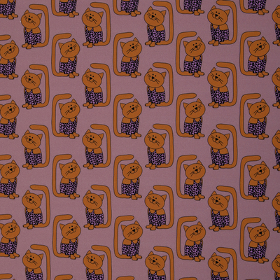 Baumwolle Webware CANVAS Katzen, mauve by Cherry Picking von Swafing