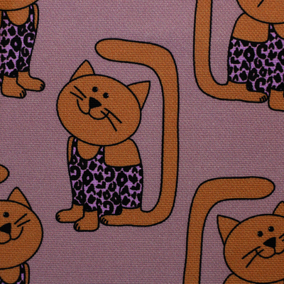 Baumwolle Webware CANVAS Katzen, mauve by Cherry Picking von Swafing
