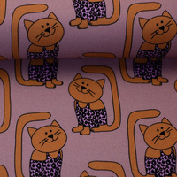 Baumwolle Webware CANVAS Katzen, mauve by Cherry Picking...