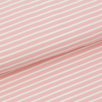 Biojersey Streifen - peach rose